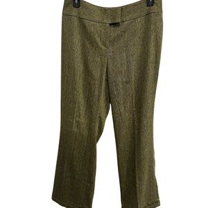 Vesti Herringbone Dress Pants Olive Green Sz 12 Flat Front Career Business